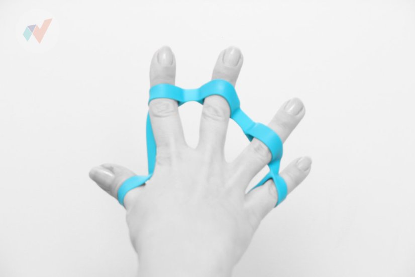 FyzioFlex Finger Band - posilovač prstů - 3 kg - Světle modrá
