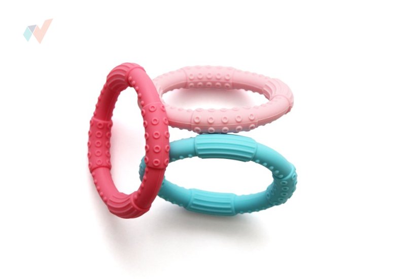 FyzioFlex Grab-it Circle - hryzátko s výstupkami pre menšie deti - Farba: Tyrkysová