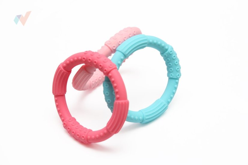 FyzioFlex Grab-it Circle - hryzátko s výstupkami pre menšie deti - Farba: Tyrkysová