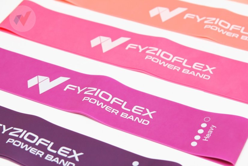 FyzioFlex Power Band Circle - set 5 odporových gum - růžové