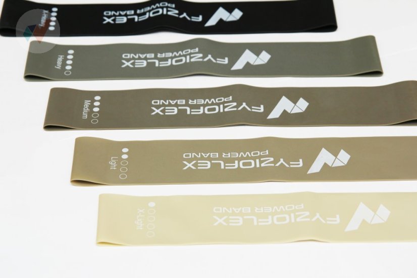 FyzioFlex Power Band Circle - set 5 odporových gum - šedé