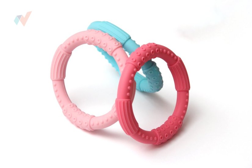 FyzioFlex Grab-it Circle - hryzátko s výstupkami pre menšie deti - Farba: Tyrkysová