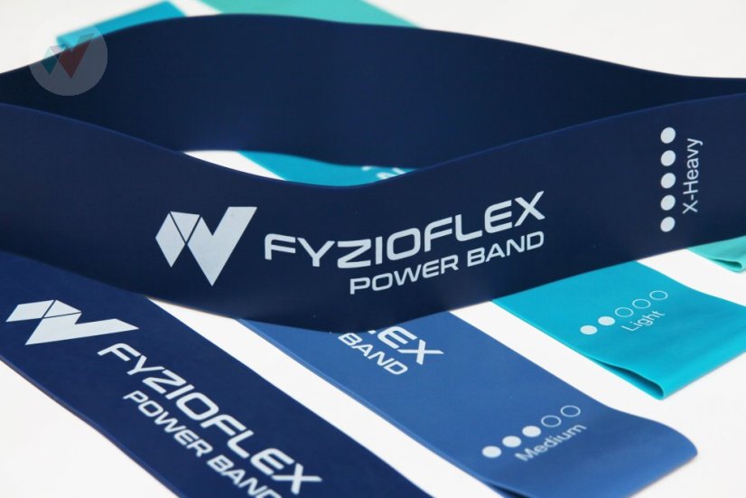 FyzioFlex Power Band Circle - set 5 odporových gum - modré