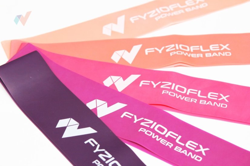 FyzioFlex Power Band Circle - set 5 odporových gúm - ružové