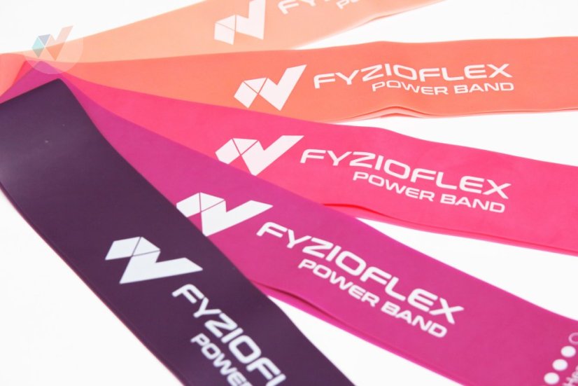 FyzioFlex Power Band Circle - set 5 odporových gúm - ružové